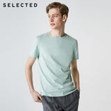 SELECTED Men's Summer 100% Cotton Pure Color Round Neckline Short-sleeved T-shirt S|419201508