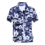 Men Hawaiian Shirt Male Casual Printed Beach Shirts Short Sleeve