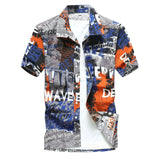 Men Hawaiian Shirt Male Casual Printed Beach Shirts Short Sleeve