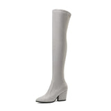 Women Over The Knee High Boots Hoof Heels