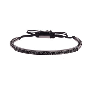 Classic Luxury Black Zircon 4MM Copper Beads Bracelet Unisex