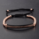 Classic Luxury Black Zircon 4MM Copper Beads Bracelet Unisex