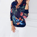 Women Short Spring Jacket O-Neck Long Sleeve Slim with Thin Zipper