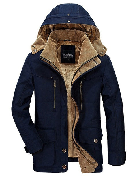 Winter Jacket Men  Warm Thick Windbreaker Fleece Cotton-Padded Parkas Military Overcoat