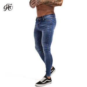 Mens Skinny Jeans Latest Model Super Non Ripped Stretch Denim Pants Elastic Waist Big Size