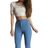 High Waist Denim Blue Ladies Push Up White Jeans